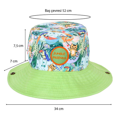 Milk&amp;Moo Jungle Friends Children's Breathable Unisex Fisherman Hat