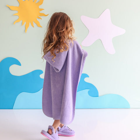 Milk&amp;Moo Children's Little Mermaid Poncho and Slippers Set, Purple
