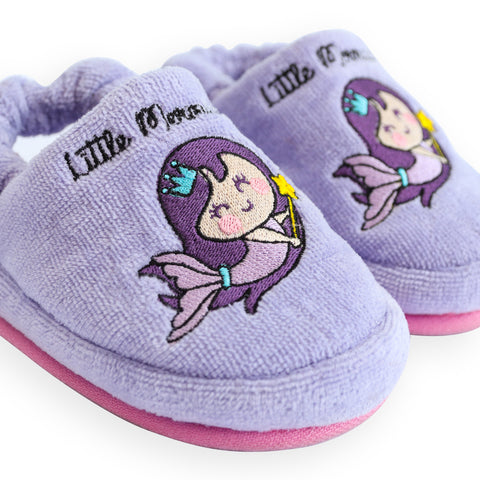 Milk&amp;Moo Children's Little Mermaid Poncho and Slippers Set, Purple