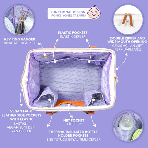 Milk&amp;Moo diaper bag leak-proof baby travel bag beige