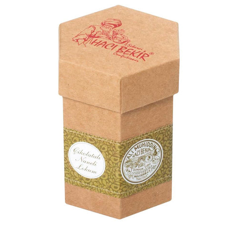 Hacı Bekir Turkish Delight mit Minzgeschmack, dunkler Schokolade überzogen, 125 g Kraftbox