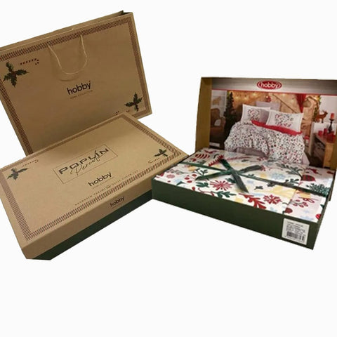 Hobby Viola Popeline Doppel-Weihnachtsbettbezug-Set