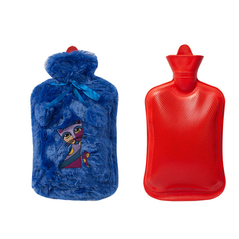 Biggdesign Blue Owl and City hot water bottle