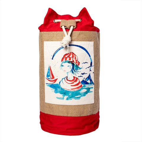 Anemoss Marine Collection Sailor Girl Jute Bag