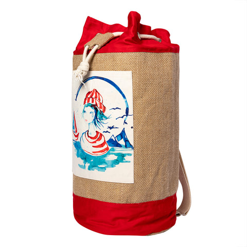 Anemoss Marine Collection Sailor Girl Jute Bag
