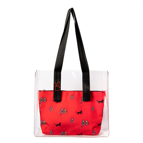 Biggdesign Cats transparent tote bag with inner pocket
