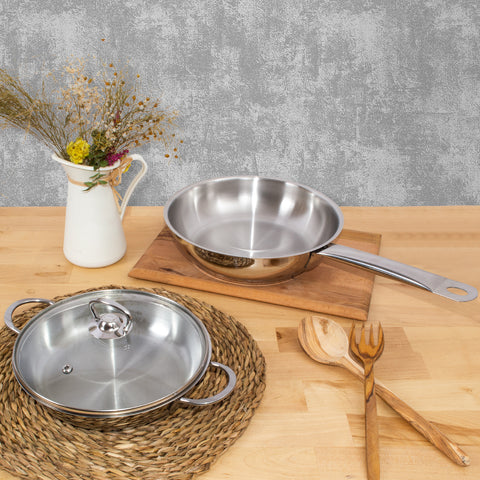 Serenk Modernist pan set, stainless steel pan, serving pan, Sahan