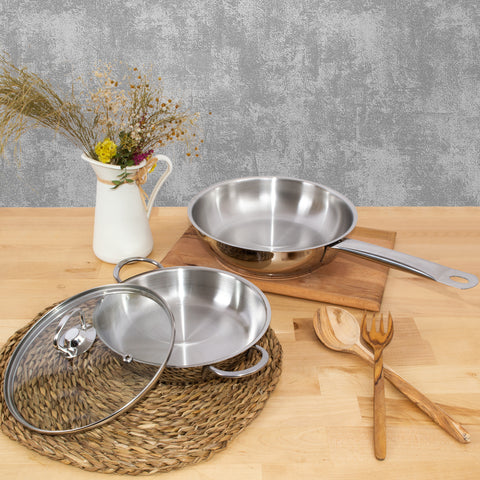 Serenk Modernist pan set, stainless steel pan, serving pan, Sahan