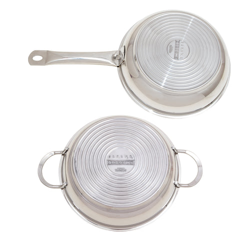 Serenk Modernist pan set, stainless steel pan, serving pan, Sahan