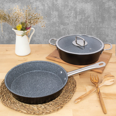 Serenk Excellence pan set, serving pan, saute pan, 3 pieces