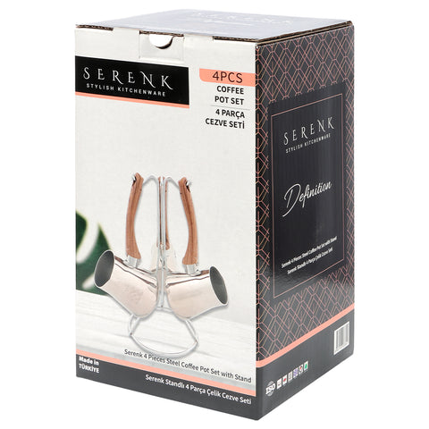 Serenk Definition Turkish coffee pot set, moka pot made of stainless steel