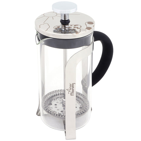 Any Morning FY450 French Press Coffee Maker, 600ml, Silver