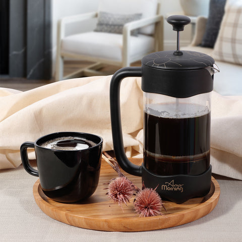 Any Morning FY92 French Press Coffee Maker, 1000 ml, Black