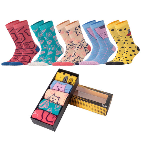 Biggdesign Cats Damen Socken Set  Größe 36-40 5er Pack