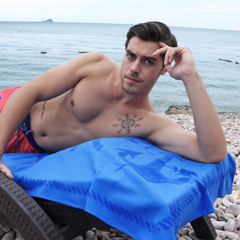Anemoss Anchor beach towel 70x140 cm midnight blue