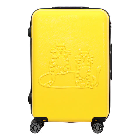 Biggdesign Cats suitcase set suitcase set 3 pieces hard shell yellow