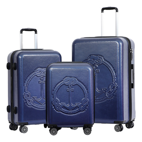 Biggdesign Ocean suitcase set suitcase set 3 pieces hard shell blue