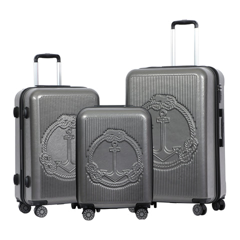 Biggdesign Ocean suitcase set suitcase set 3 pieces hard shell gray