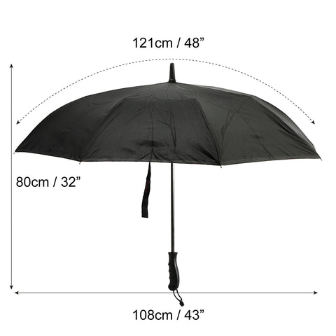 Biggdesign Moods Up Inverted Stick Umbrellas 8 Struts for Men and Women, Black