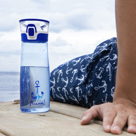 ANEMOSS Anchor Pattern Tritan Water Bottle 600 ml