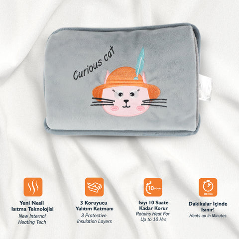 Biggdesign Cats Curious Cat Electric Hot Water Bottle