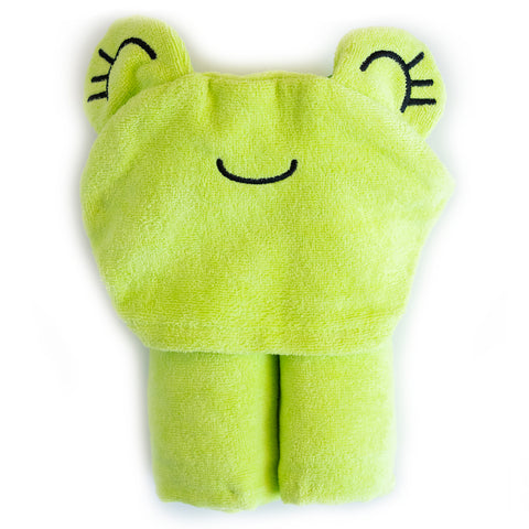 Milk&amp;Moo Cacha Frog baby hooded velvet bath towel