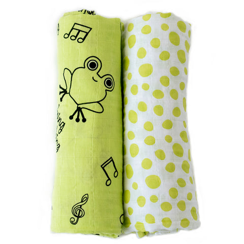 Milk&Moo Cacha Frog Musselin Wickeldecke 2er-Set