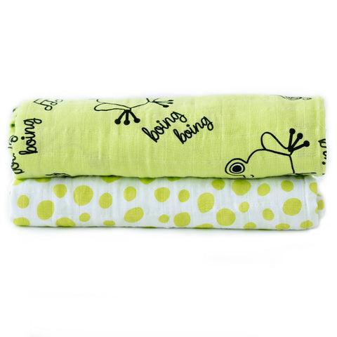 Milk&Moo Cacha Frog Musselin Wickeldecke 2er-Set