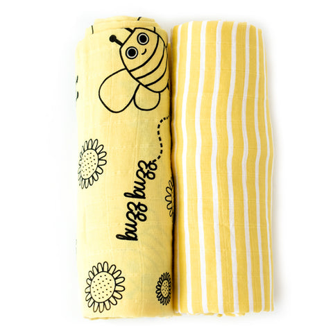 Milk&Moo Buzzy Bee Musselin Wickeldecke 2er-Set