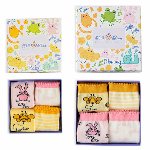 Milk&amp;Moo Buzzy Bee and Chancin mother-child socks set
