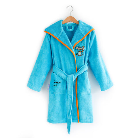 Milk&amp;Moo Cool Coala children's bathrobe, cotton, turquoise, 5-6 years