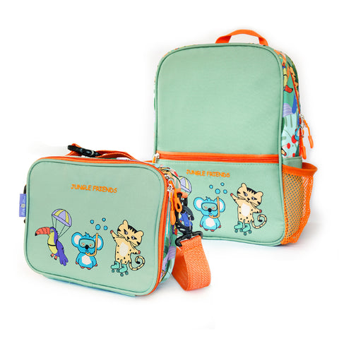 Milk&amp;Moo Jungle Collection Backpack &amp; Lunchbox Set, 8L + 4L