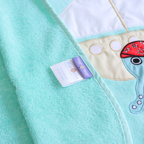 Milk&amp;Moo Sailor Octopus bath poncho children's turquoise