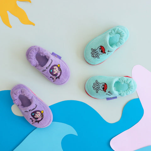 Milk&amp;Moo Sailor Octopus children's slippers 4-5 years old, turquoise