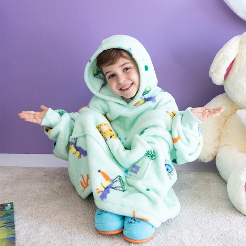 Milk&Moo Little Mermaid Tragbare Decken-Hoodie Kinder Jungen Mädchen Grün