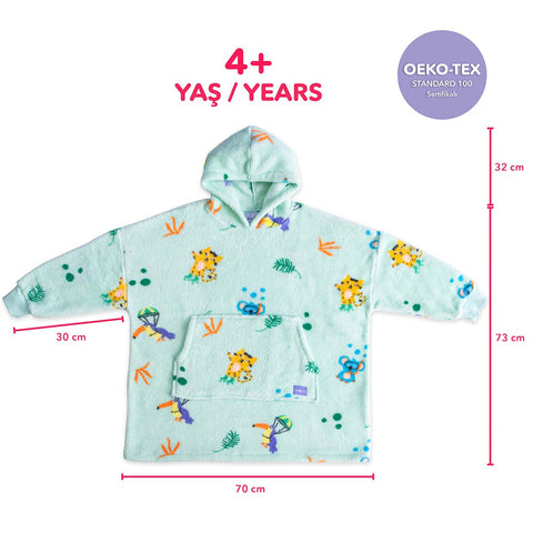 Milk&Moo Little Mermaid Tragbare Decken-Hoodie Kinder Jungen Mädchen Grün